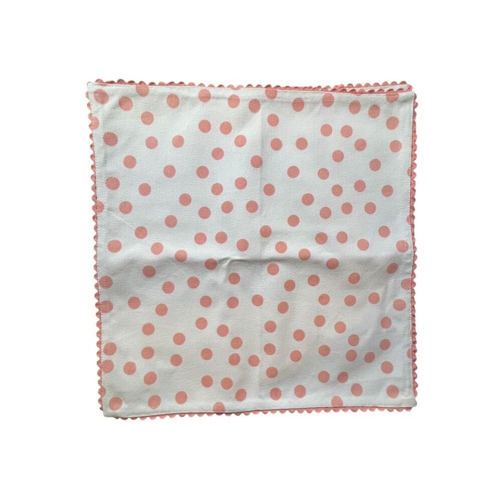 Nicole Miller Polka Dot Napkins Retro Feminine Mod Boho Hippie Folk Set of 4 80s